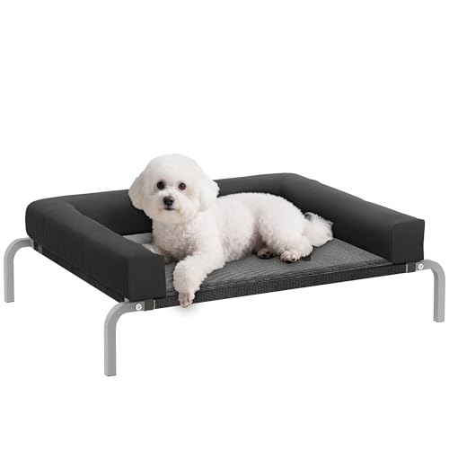 PawHut Erhöhtes Bett für Hunde, kühlend, Camp für Hunde, drinnen und draußen, tragbar, mit Kissen in U-Form, atmungsaktives Netz, bissfest, 90 x 65 x 30 cm, Schwarz PawHut Erhöhtes Bett für Hunde, kühlend, Camp für Hunde, drinnen und draußen, tragbar, mit Kissen in U-Form, atmungsaktives Netz, bissfest, 90 x 65 x 30 cm, Schwarz von PawHut