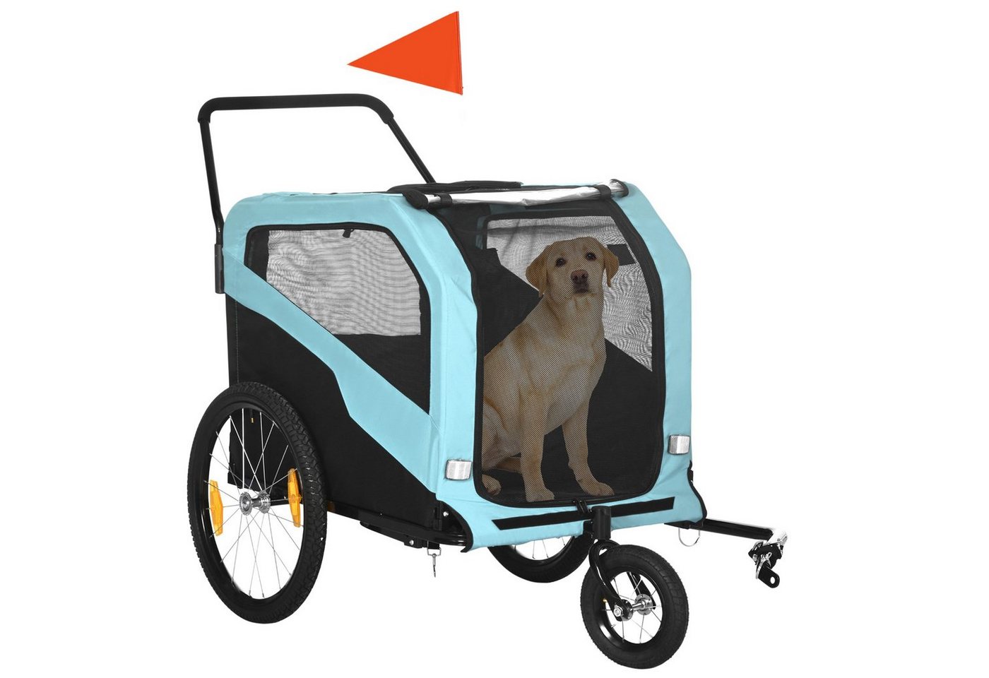 PawHut Fahrradhundeanhänger 2-in-1 Hundebuggy max. 30 kg, Hundewagen mit Reflektoren PawHut Fahrradhundeanhänger 2-in-1 Hundebuggy max. 30 kg, Hundewagen mit Reflektoren von PawHut