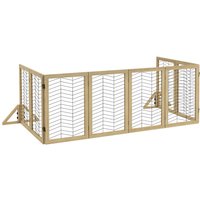 PawHut Hunde Absperrgitter aus Holz, Türschutzgitter, Klappbares Hundegitter von PawHut