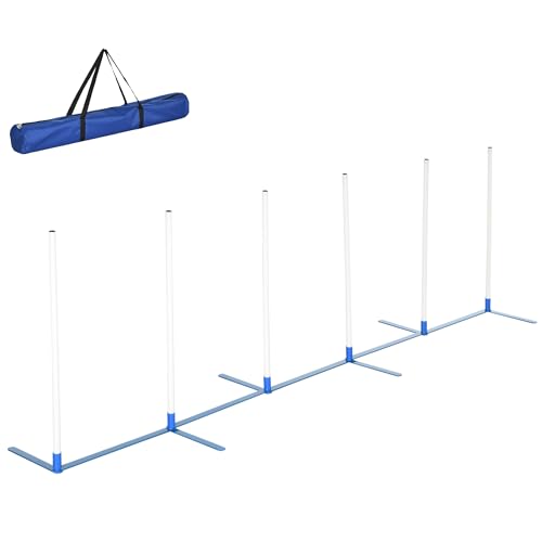 PawHut Agility Set Hunde 6-teiliges Agility-Ausrüstung für Hundetraining klappbar Steckhürdenset mit 6 Slalomstangen Tragetasche Trainingszubehör Koordinationstraining Agilityset für Spiele Training PawHut Agility Set Hunde 6-teiliges Agility-Ausrüstung für Hundetraining klappbar Steckhürdenset mit 6 Slalomstangen Tragetasche Trainingszubehör Koordinationstraining Agilityset für Spiele Training von PawHut