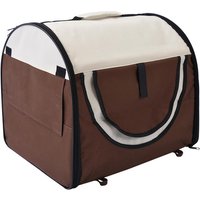 PawHut Hunde-Tragetasche, BxHxT: 36 x 41 x 46 cm, Oxford-Gewebe/Stahl - braun von PawHut