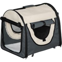 PawHut Hundebox Haustierrucksack mit Kissen faltbar Dunkelgrau 46 x 36 x 41 cm von PawHut