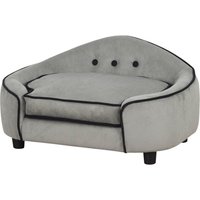 PawHut Hundesofa grau Holz B/H/T: ca. 67x36x45 cm von PawHut