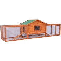PawHut Kaninchenstall braun Holz B/H/L: ca. 68x87x310 cm PawHut Kaninchenstall braun Holz B/H/L: ca. 68x87x310 cm von PawHut
