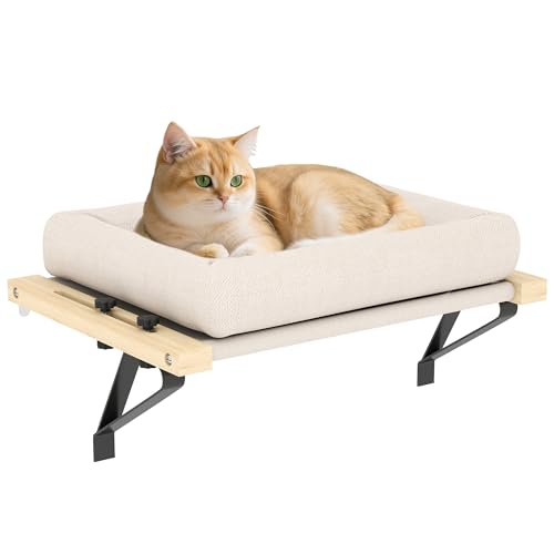 PawHut Katzenbett, 50x36cm Katzenhängematte mit Verstellbarer Halterung, abnehmbarem, maschinenwaschbarem Kissen, Haustierbett für Katzen unter 6 kg, Cremeweiß PawHut Katzenbett, 50x36cm Katzenhängematte mit Verstellbarer Halterung, abnehmbarem, maschinenwaschbarem Kissen, Haustierbett für Katzen unter 6 kg, Cremeweiß von PawHut