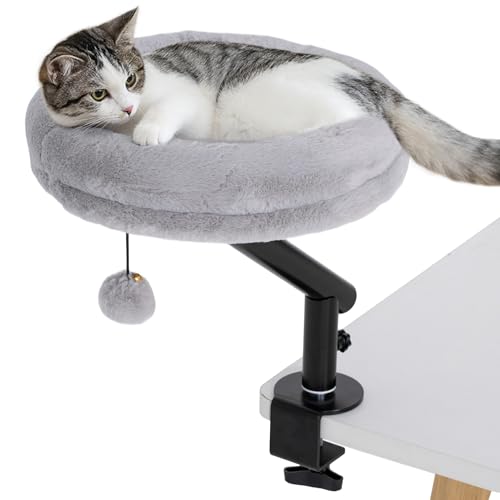 PawHut Katzenbett für Schreibtisch, 360° drehbar einstellbares erhöhtes Katzentischbett, bequemes weiches Plüsch Kätzchen Hängematte Nest Kissen Maschine-waschbar PawHut Katzenbett für Schreibtisch, 360° drehbar einstellbares erhöhtes Katzentischbett, bequemes weiches Plüsch Kätzchen Hängematte Nest Kissen Maschine-waschbar von PawHut