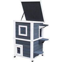 PawHut Katzenvilla grau Holz B/H/L: ca. 51x81x51 cm PawHut Katzenvilla grau Holz B/H/L: ca. 51x81x51 cm von PawHut
