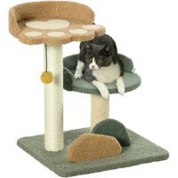 Kratzbaum 52cm Katzenkratzbaum Kletterbaum mit 2 Ebenen, Spielball Sisal von PawHut