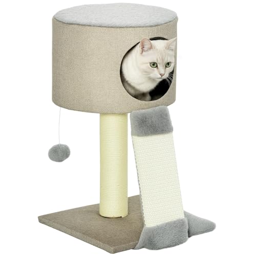 PawHut Kratzbaum Katzenkiste Katzenbaum mit Katzenball Kletterbaum für Katzen 30 x 30 x 50 cm Grau PawHut Kratzbaum Katzenkiste Katzenbaum mit Katzenball Kletterbaum für Katzen 30 x 30 x 50 cm Grau von PawHut