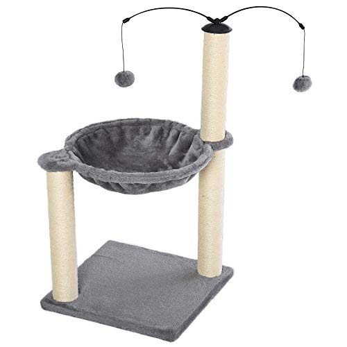 PawHut Kratzbaum mit Hängematte Katzenbaum Kletterbaum für Katzen mit Spin-Ball Grau 40x40x72 cm PawHut Kratzbaum mit Hängematte Katzenbaum Kletterbaum für Katzen mit Spin-Ball Grau 40x40x72 cm von PawHut