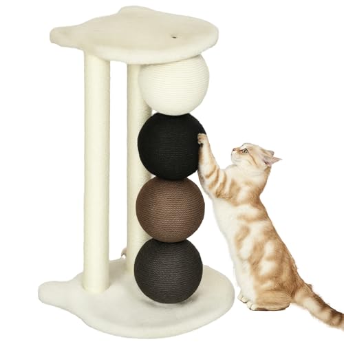 PawHut Kratzsäule für Katzen, Katzenkratzbaum Kratzbaum mit Plattform, Kratzstamm mit 2 Sisalpfosten und 4 Sisalbällen, Katzenkratzer Spielzeug, 38 x 38 x 64 cm PawHut Kratzsäule für Katzen, Katzenkratzbaum Kratzbaum mit Plattform, Kratzstamm mit 2 Sisalpfosten und 4 Sisalbällen, Katzenkratzer Spielzeug, 38 x 38 x 64 cm von PawHut