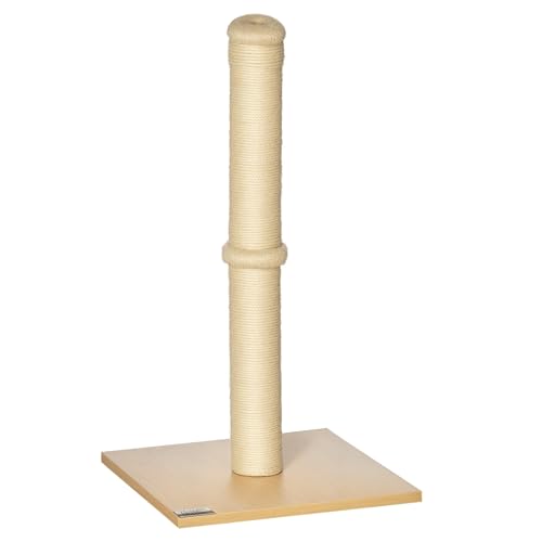 PawHut Kratzstamm für Katzen Kratzsäule aus Sisal Stabiler Kratzbaum Kratz Spielzeug Katze mit Ball 60 cm Spanplatte Sisal Beige+Eiche 34 x 34 x 60 cm PawHut Kratzstamm für Katzen Kratzsäule aus Sisal Stabiler Kratzbaum Kratz Spielzeug Katze mit Ball 60 cm Spanplatte Sisal Beige+Eiche 34 x 34 x 60 cm von PawHut