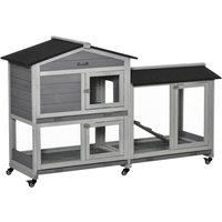 PawHut Stall grau Polypropylen B/H/L: ca. 53x157,4x99,5 cm von PawHut
