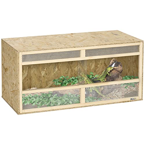 PawHut Terrarium aus OSB-Holz für Reptilien, mit Schiebetür aus Glas, 100 x 47 x 47 cm PawHut Terrarium aus OSB-Holz für Reptilien, mit Schiebetür aus Glas, 100 x 47 x 47 cm von PawHut