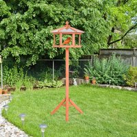 Vogelhaus Vogelvilla Futterhaus Vogelhäuschen mit Ständer und Zinkdach von PawHut