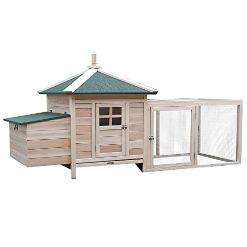 PawHut Hühnerstall für Zwerghühner 196 x 76 x 97 cm Hühnerhaus mit Nistkasten, Freilaufgehege Sitzstange, Kleintierstall aus Holz, Natur PawHut Hühnerstall für Zwerghühner 196 x 76 x 97 cm Hühnerhaus mit Nistkasten, Freilaufgehege Sitzstange, Kleintierstall aus Holz, Natur von PawHut