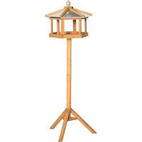 PawHut Vogelhaus Vogelvilla Futterhaus Vogelhäuschen mit Ständer und Zinkdach 113x40x40 cm von PawHut