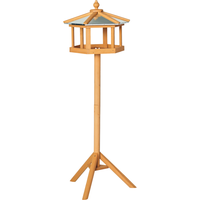PawHut Vogelhaus Vogelvilla Futterhaus mit Ständer und Zinkdach 113x40x40 cm, wetterfestes Vogelhäuschen für Garten & Terrasse   Aosom.de von PawHut