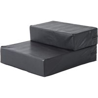 Tiertreppe Tierunterlage Klappbar Hundetreppe Treppe Unterlage für Katzen und Hunde Schwarz L45 x B39 x H20 cm von PawHut