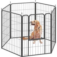 Welpenlaufstall 6-eckig Welpenauslauf mit 6 Gitterplatten Tür flexibel faltbar Welpenlaufstall 6-eckig Welpenauslauf mit 6 Gitterplatten Tür flexibel faltbar von PawHut