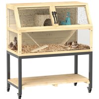 Zwerghamsterkäfig aus Holz, 87 x 43 x 101 cm Nagerkäfig mit Ablagefläche Natur Zwerghamsterkäfig aus Holz, 87 x 43 x 101 cm Nagerkäfig mit Ablagefläche Natur von PawHut