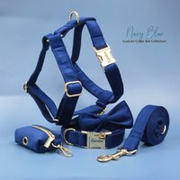 Personalisiertes Hundehalsband, Passende Fliege, Hundeleine, Hundegeschirr Und Kotbeutel, Verschiedene Kombinationen von PawID