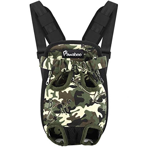 Pawaboo Haustier Rucksack Hund Tragetasche, Verstellbar Beinen Heraus Rucksäcke Haustier Tragbar Reisetasche, Atmungsaktiv und Bequem Speziell für Klein Mittler Hunde Katzen Welpen - XL Tarnung Pawaboo Haustier Rucksack Hund Tragetasche, Verstellbar Beinen Heraus Rucksäcke Haustier Tragbar Reisetasche, Atmungsaktiv und Bequem Speziell für Klein Mittler Hunde Katzen Welpen - XL Tarnung von Pawaboo