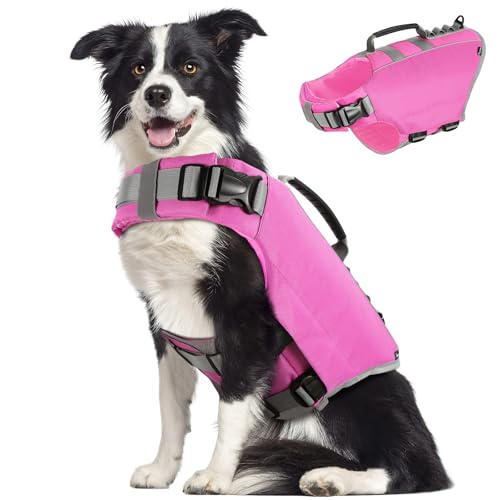 Pawaboo Schwimmweste Hund, Einstellbare Hundeschwimmweste mit Starkem Auftrieb und Langlebigem Rettungsgriff Reflektierend Rettungswesten für Hunde Schwimmen Surfen Bootfahren, L, Rosa Pawaboo Schwimmweste Hund, Einstellbare Hundeschwimmweste mit Starkem Auftrieb und Langlebigem Rettungsgriff Reflektierend Rettungswesten für Hunde Schwimmen Surfen Bootfahren, L, Rosa von Pawaboo
