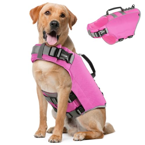Pawaboo Schwimmweste Hund, Einstellbare Hundeschwimmweste mit Starkem Auftrieb und Langlebigem Rettungsgriff Reflektierend Rettungswesten für Hunde Schwimmen Surfen Bootfahren, XL, Rosa Pawaboo Schwimmweste Hund, Einstellbare Hundeschwimmweste mit Starkem Auftrieb und Langlebigem Rettungsgriff Reflektierend Rettungswesten für Hunde Schwimmen Surfen Bootfahren, XL, Rosa von Pawaboo