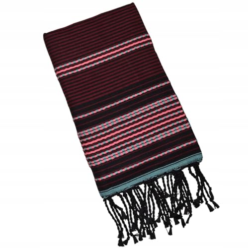 Pawakabano Fouta Hamamtuch Saunatuch Strandtuch Baumwolltuch Badetuch Baumwolle Berber ca. 200x100 cm (Türkis-Schwarz-Weinrot-Pink) von Pawakabano