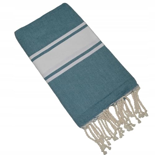 Pawakabano Fouta Hamamtuch Saunatuch Strandtuch Baumwolltuch Badetuch Baumwolle ca. 200x100 cm (Dunkeltürkis) von Pawakabano