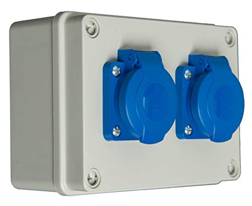 Pawbol Baustromverteiler 2 x Schuko 230 V verdrahtet, ABS-Kunststoff, B.1601-S von PAWBOL