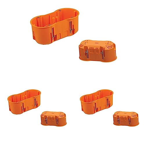 Pawbol 2-Fach Hohlwanddose Tiefe 60mm Fräsloch 2 x Ø 68 mm mit 4 vormontierten Geräteschrauben (Packung mit 3) von PAWBOL