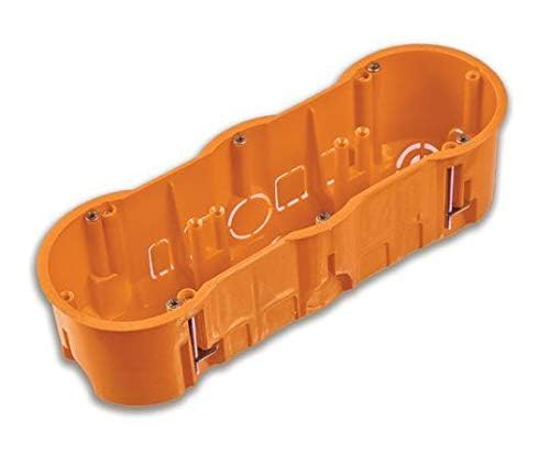 Pawbol 3-Fach Hohlwanddose Tiefe 60mm Fräsloch 3 x Ø 68 mm mit 6 vormontierten Geräteschrauben von PAWBOL