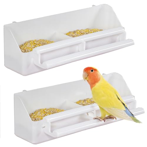 Pawfly 2 Pack Vogelfütterung für Käfig Hängende Kunststoff-Vogelkäfig Futterspender mit Haken Vogeltränke mit Sitzstangen Vogelfutterspender, Vogelfutterschale für Sittich Nymphensittich Kanarienvogel Pawfly 2 Pack Vogelfütterung für Käfig Hängende Kunststoff-Vogelkäfig Futterspender mit Haken Vogeltränke mit Sitzstangen Vogelfutterspender, Vogelfutterschale für Sittich Nymphensittich Kanarienvogel von Pawfly