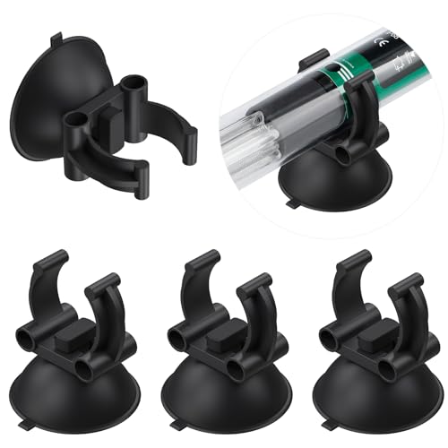 Pawfly Aquarium Heizer Saugnäpfe mit 2,4 cm Clips Schwarz Standard Heizstabhalter Klammern für Aquarien (Nicht für Airline-Schläuche), 12er Pack von Pawfly