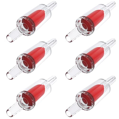 Pawfly 6 PCS Aquarium Rückschlagventile rot Kunststoff Einweg-Rückschlagventile Pumpenschutz für Standard 0,5cm Airline Schläuche Fischbecken Zubehör von Pawfly