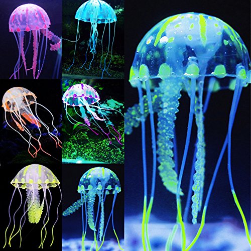 Pawfly 6 Stück Bunte Quallen Ornament mit Leuchteffekt – Nachgeahmte Aquarium-Dekoration Zusatz – Lebensechte realistische Silikon schwimmende Dekoration für Aquariumlandschaft Pawfly 6 Stück Bunte Quallen Ornament mit Leuchteffekt – Nachgeahmte Aquarium-Dekoration Zusatz – Lebensechte realistische Silikon schwimmende Dekoration für Aquariumlandschaft von Pawfly