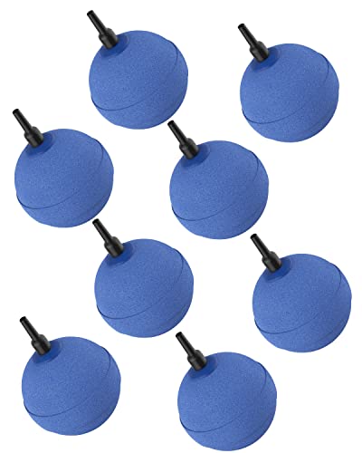 Pawfly Aquarien-Luftstein Luftsprudler 5 cm Kugelform Blasenabgabewerkzeug Sauerstoffdiffusor für Luftpumpen Fischbecken Eimer Teiche und DWC-Becken, 8er Pack von Pawfly