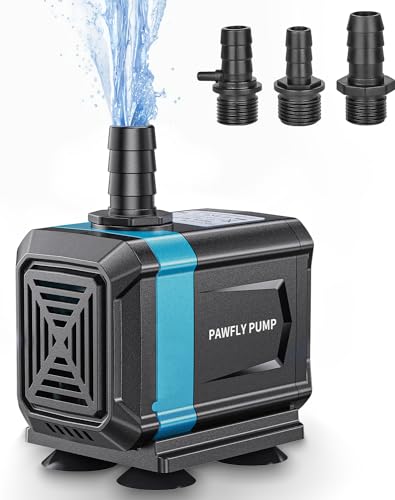 Pawfly Aquarium Tauchwasserpumpe 2100L/H Ultra leise Wasserbrunnenpumpe mit 2 m Hub höhenverstellbar Wasserpumpe für Fischbecken Teiche Gärten Wasserfälle Statuen und Sümpfe von Pawfly