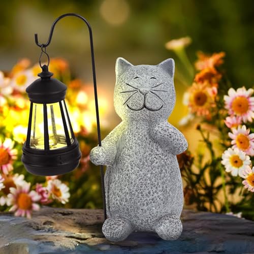 Pawfly Solar Garten Skulpturen Katzenfigur mit Solar Laterne Outdoor Katzenstatue Niedliche Resin Katzenlampe Licht Außendekoration für Balkon Terrasse Veranda Rasen und Garten Pawfly Solar Garten Skulpturen Katzenfigur mit Solar Laterne Outdoor Katzenstatue Niedliche Resin Katzenlampe Licht Außendekoration für Balkon Terrasse Veranda Rasen und Garten von Pawfly