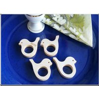 Vintage Aarikka Finland Holz Vogel Küken Serviettenringe, 4 Stk von PawhillTreasures