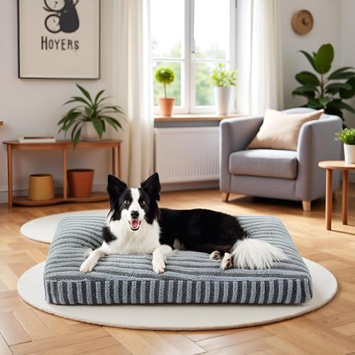 Pawk Hundebett Grosse Hunde, Hundekissen Waschbar Abnehmbar, Hundekorb Flauschig Atmungsaktiv Anti-Rutsch, Hundebetten für Mittelgroße und Grosse Hunde, 89x58x10cm von Pawk