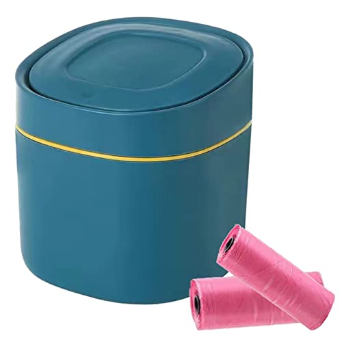 Pawleso Mini-Schreibtischkorb, Badezimmerkorb, Mini-Tischabfalleimer, 2,7 l, 15,5 cm, Blau von Pawleso