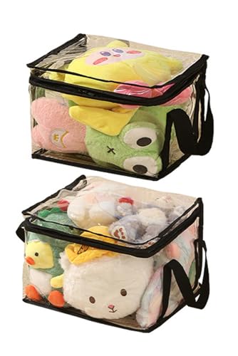 Pawleso Spielzeug Aufbewahrungs Körbe, 29L Spielzeugkiste Aufbewahrungsbox für Kinderzimmer, 38cm Transparente Spielzeugbox, Bücher Boxen, Faltbare Spielzeugkorb mit Deckel (Schwarz, L 2stück) von Pawleso