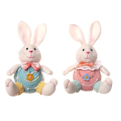 Pawlickio 2er-Pack Osterzwerghasen, Osterdekorationen, Handgemachte Zwergen-Plüschpuppen Ohne Gesicht, Hasenzwerge-Ornamente von Pawlickio