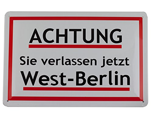 Pawlowski Souvenirs & Postkarten Achtung Sie verlassen jetzt West-Berlin Blechschild 20x30 cm Pawlowski Souvenirs & Postkarten Achtung Sie verlassen jetzt West-Berlin Blechschild 20x30 cm von Pawlowski Souvenirs & Postkarten