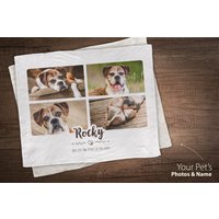 Foto-Collage Decke - Individuelle Haustier Verlust Geschenk Hunde Erinnerung Erinnerungsdecke Sympathie von Pawpillo