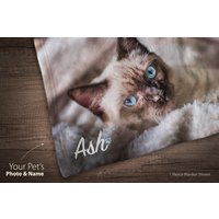 Haustier-Fotodecke - Katzen-Erinnerungsgeschenk Muttertagsgeschenk Geschenkidee Zum Verlust Eines Haustiers Haustier-Erinnerung Personalisierte Decke von Pawpillo
