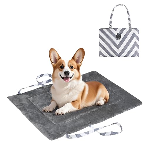 Pawsse Wasserdicht Hundedecke für Unterwegs 80 x 60cm, Outdoor Hundematte Waschbar Hundekissen zum Mitnehmen, Faltbare Hundebett für Reise Auto Camping, Streifen Pawsse Wasserdicht Hundedecke für Unterwegs 80 x 60cm, Outdoor Hundematte Waschbar Hundekissen zum Mitnehmen, Faltbare Hundebett für Reise Auto Camping, Streifen von Pawsee